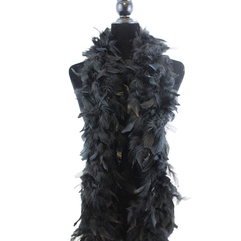 Fukang Feather Chandelle Feather Boa - 60 Gram 2 Yards (Black) - Image 2
